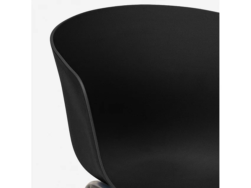 Juego 2 sillas diseño mesa negra cuadrada 70 x 70 cm moderno Navan Black - Negro