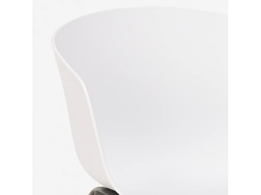 Juego 2 sillas diseño mesa negra cuadrada 70 x 70 cm moderno Navan Black - Blanco