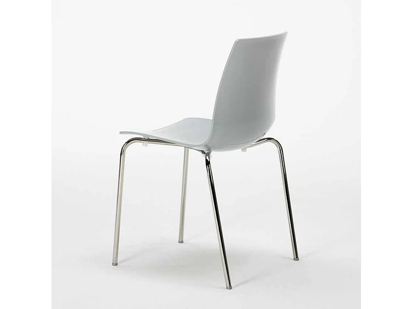 Table Ronde Noire 70x70cm Avec 2 Chaises Colorées Et Transparentes Set Intérieur Bar Café Lollipop Gold - Gris