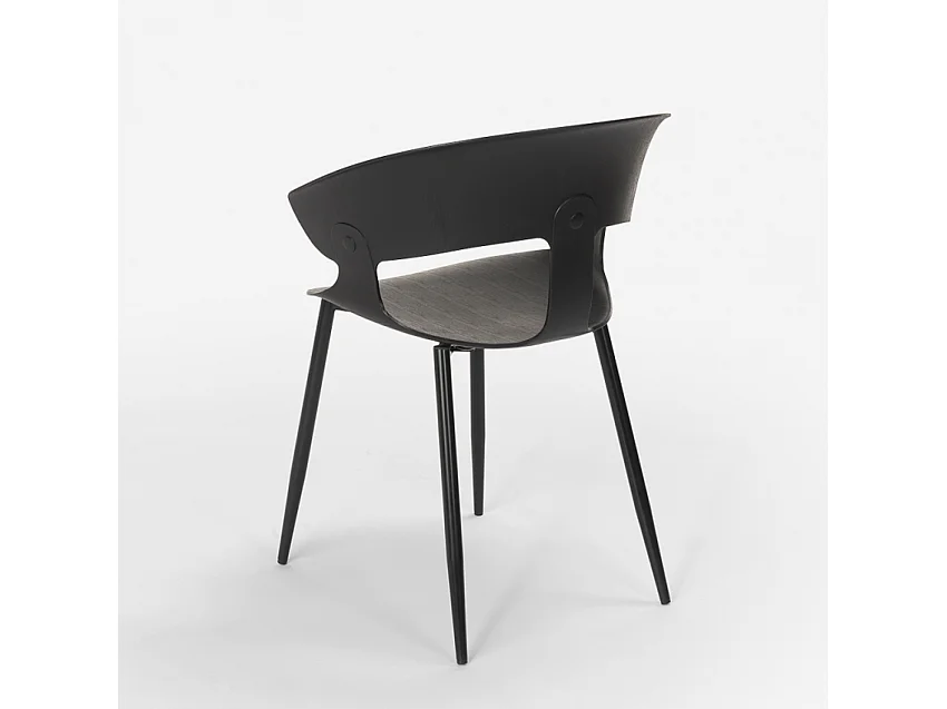 Juego mesa cocina 80 x 80 cm industrial 4 sillas diseño moderno Maeve Light - Negro