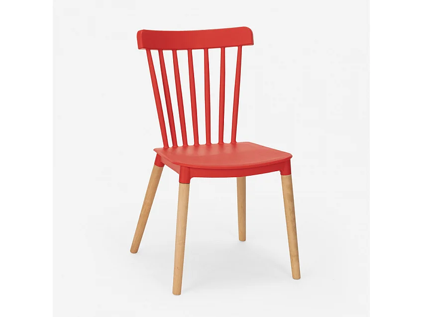 Juego 2 sillas diseño moderno mesa cuadrada negro 70 x 70 cm Roslin Black - Rojo