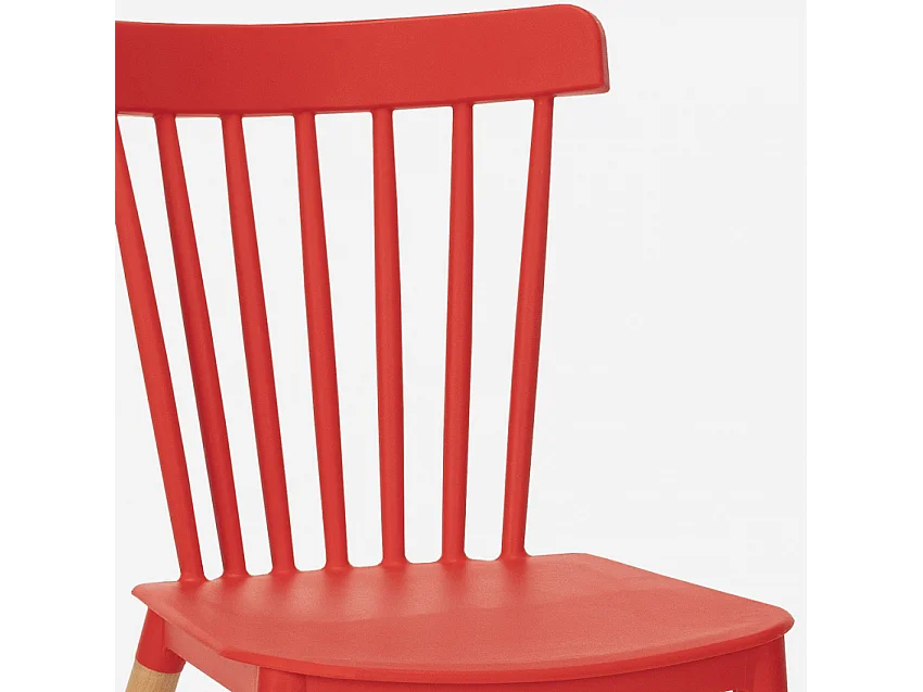 Juego 2 sillas diseño moderno mesa cuadrada negro 70 x 70 cm Roslin Black - Rojo