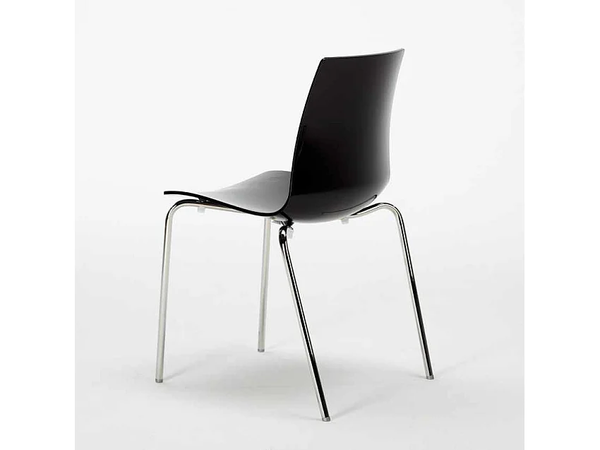 Table Ronde Noire 70x70cm Avec 2 Chaises Colorées Et Transparentes Set Intérieur Bar Café Lollipop Gold - Noir