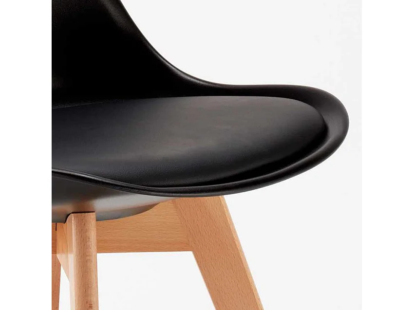 Mesa Cuadrada Negra Con 2 Sillas De Colores Interior Bar Nordica Mojito - Negro