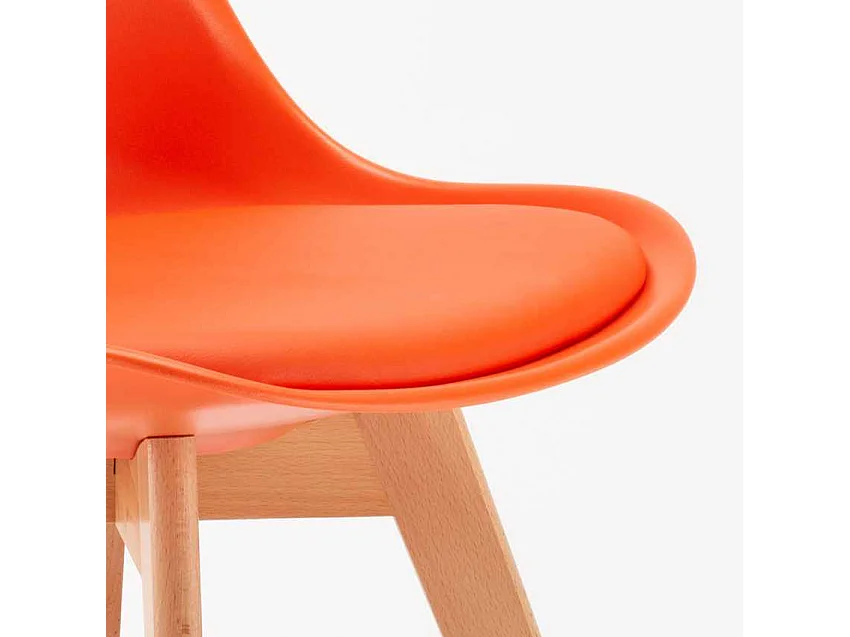 Table noire carrée 70x70cm Avec 2 Chaises Colorées intérieur bar café Nordica Mojito - Orange