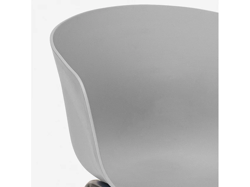 Juego 2 sillas diseño mesa negra cuadrada 70 x 70 cm moderno Navan Black - Gris