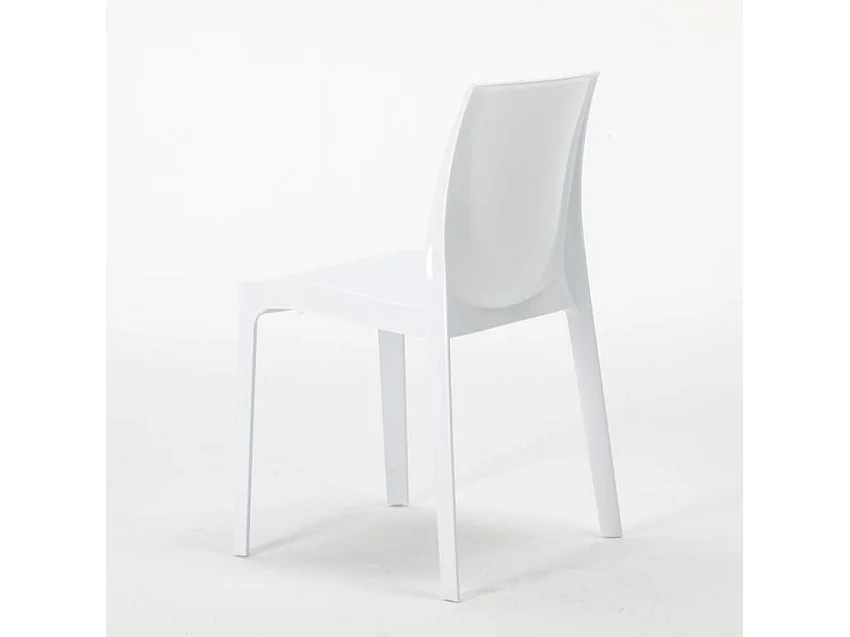 Mesa Cuadrada Negra 70x70 cm y 2 Sillas De Colores Ice Mojito - Blanco
