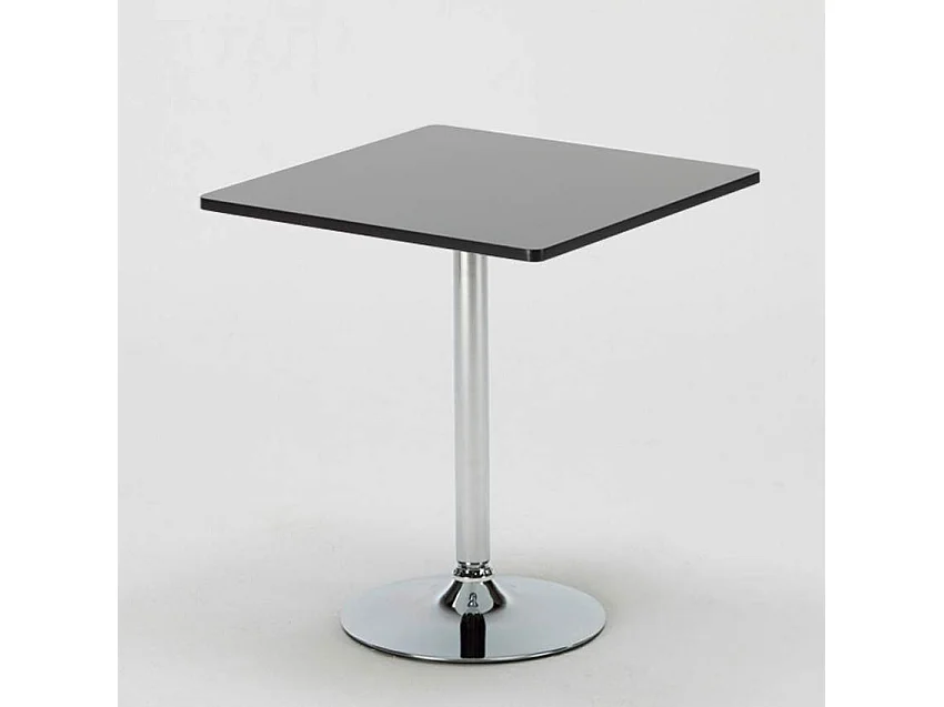 Mesa Cuadrada Negra 70x70 cm y 2 Sillas De Colores Ice Mojito - Blanco