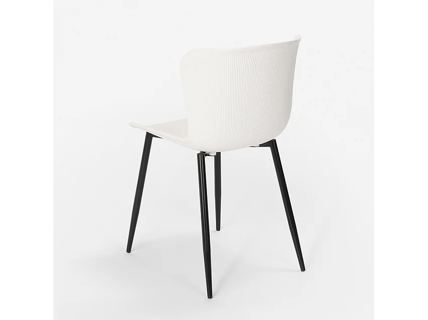 Conjunto mesa 80 x 80 cm cuadrada 4 sillas estilo industrial metal Claw Dark - Blanco