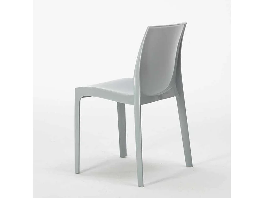 Table Ronde Noire 70x70cm Avec 2 Chaises Colorées Grand Soleil Set Intérieur Bar Café Ice Cosmopolitan - Gris