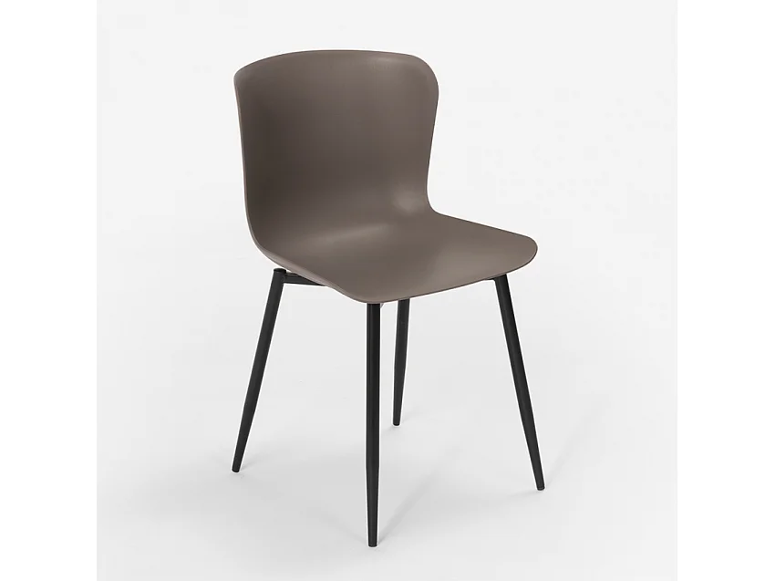 Conjunto mesa 80 x 80 cm cuadrada 4 sillas estilo industrial metal Claw Dark - Gris Oscuro