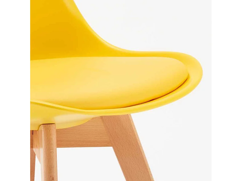 Mesa Cuadrada Negra Con 2 Sillas De Colores Interior Bar Nordica Mojito - Amarillo