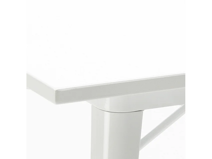 conjunto 4 sillas mesa cocina blanco 80 x 80 cm century white top light - Gris Oscuro