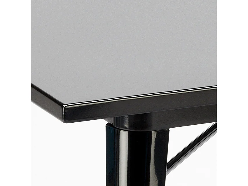 conjunto 4 sillas mesa 80 x 80 cm cuadrada estilo industrial wrench dark - Gris