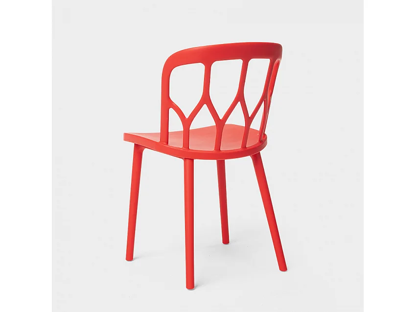 Juego mesa cuadrada negro 70 x 70 cm 2 sillas exterior diseño Saiku Dark - Rojo