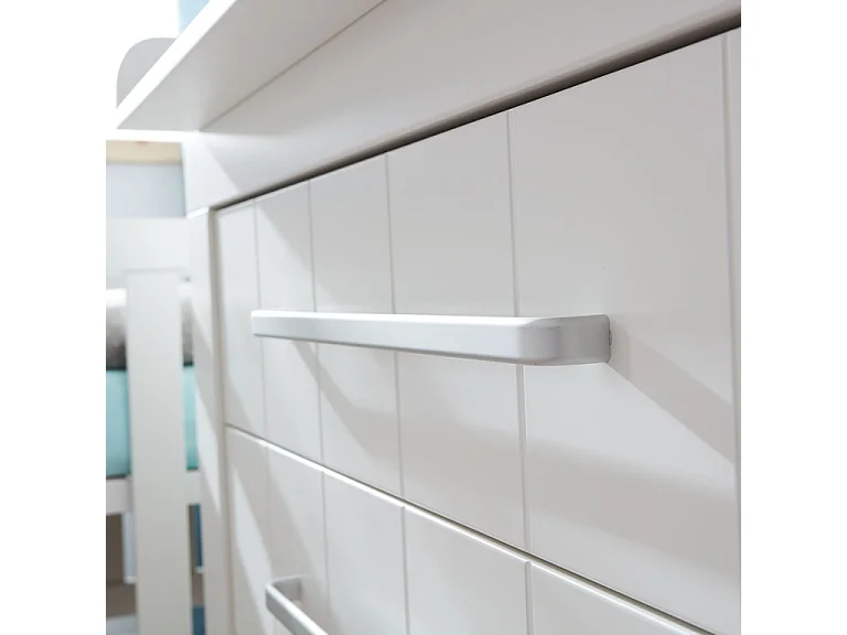 Lit bébé évolutif et Commode à langer Calmo Blanc