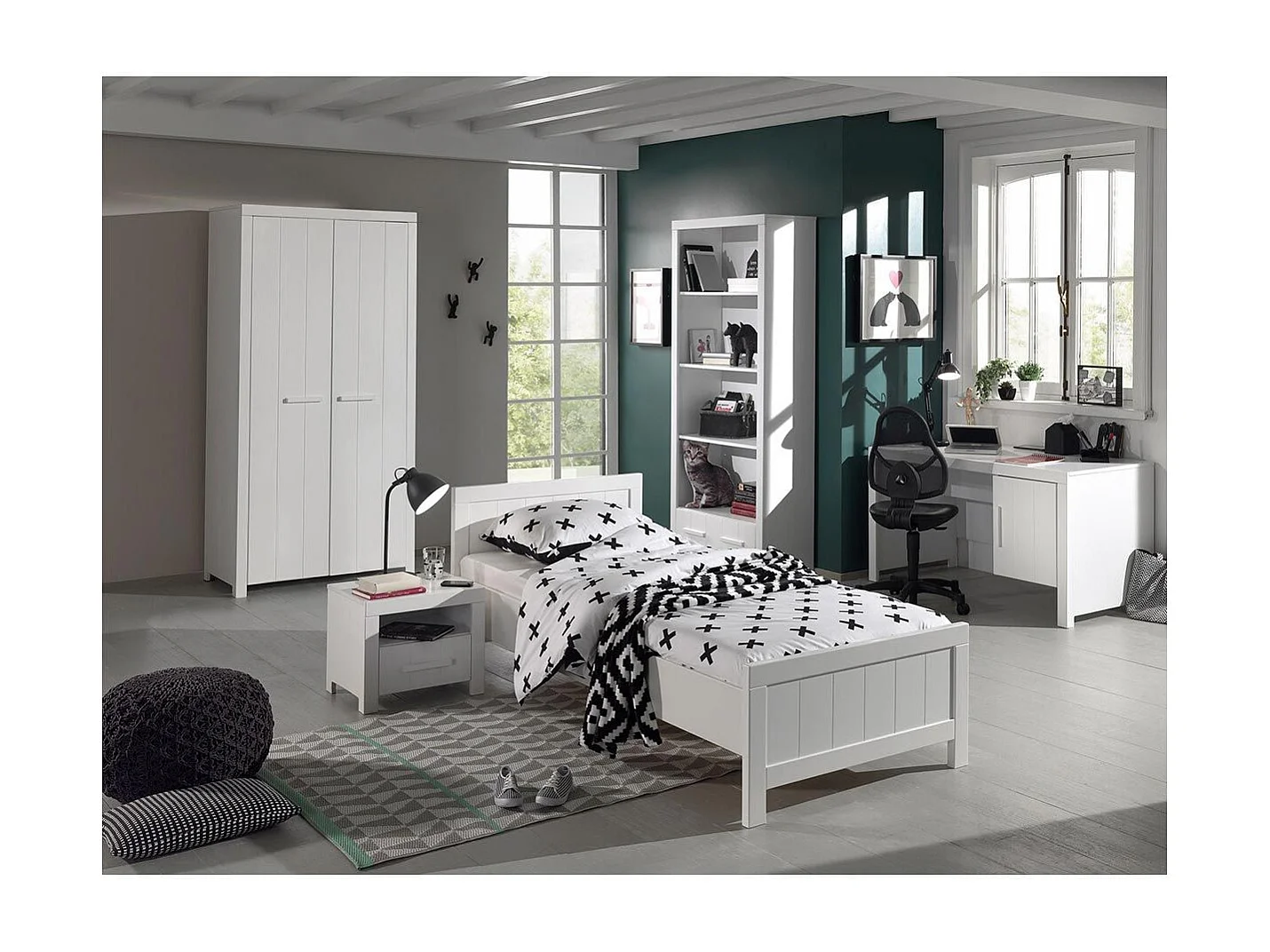 Chambre Complète Enfant 6P "Erik" Blanc