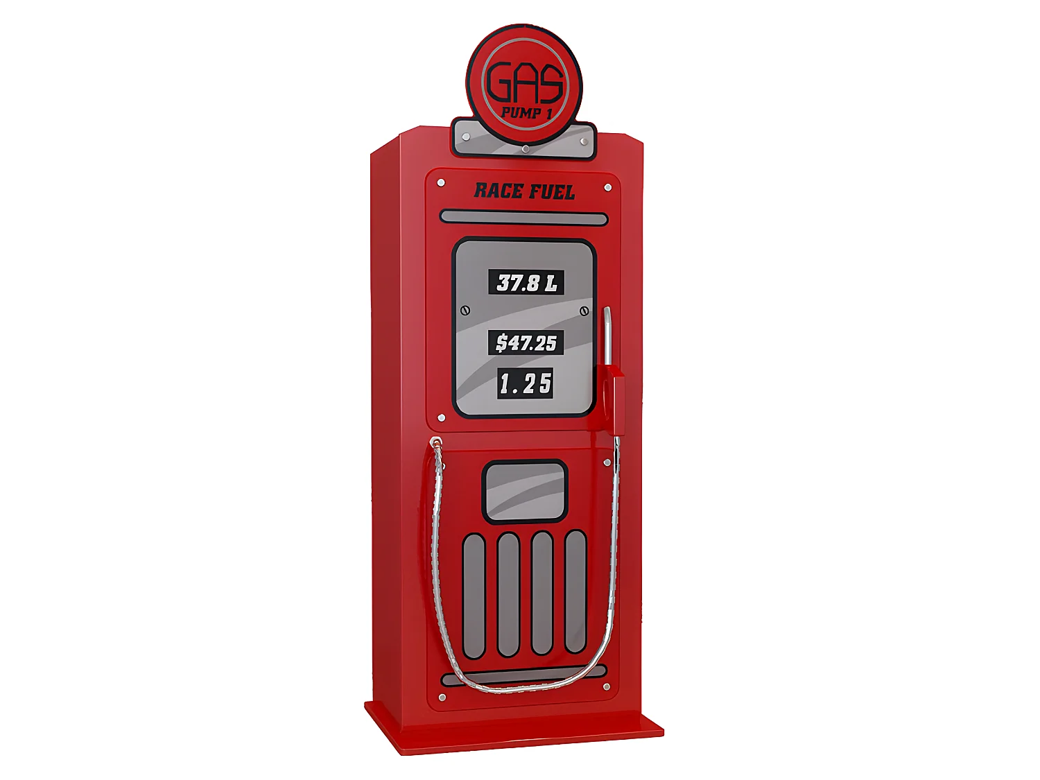 Pack - Lit Enfant Voiture "Race" & Armoire 1 Porte "Pompe à Essence" Rouge