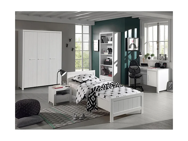 Chambre Complète Enfant 6P "Erik II" Blanc
