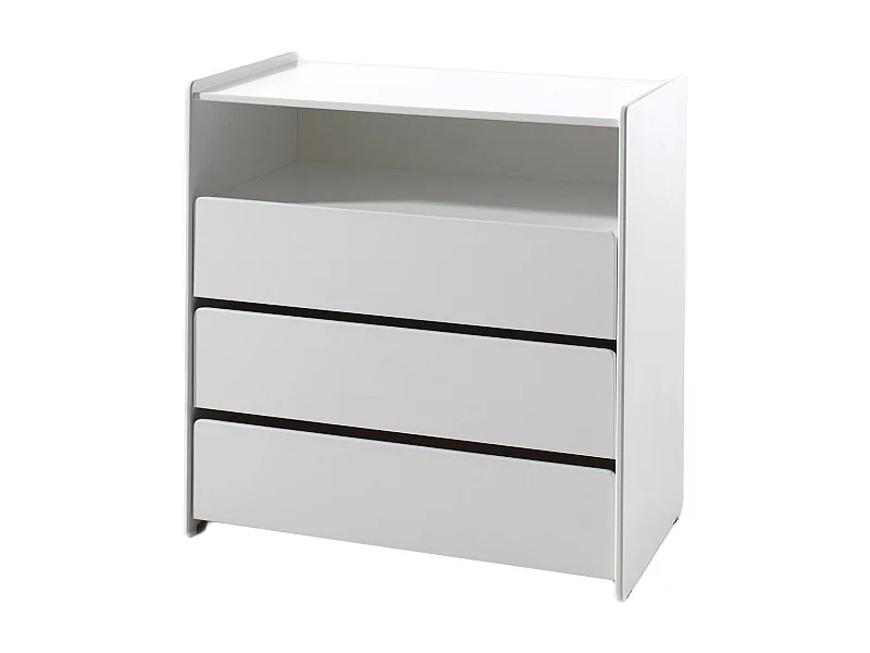 Pack - Lit Bébé 60x120cm, Commode, Plan à Langer & Armoire 2 Portes "Kiddy" Blanc