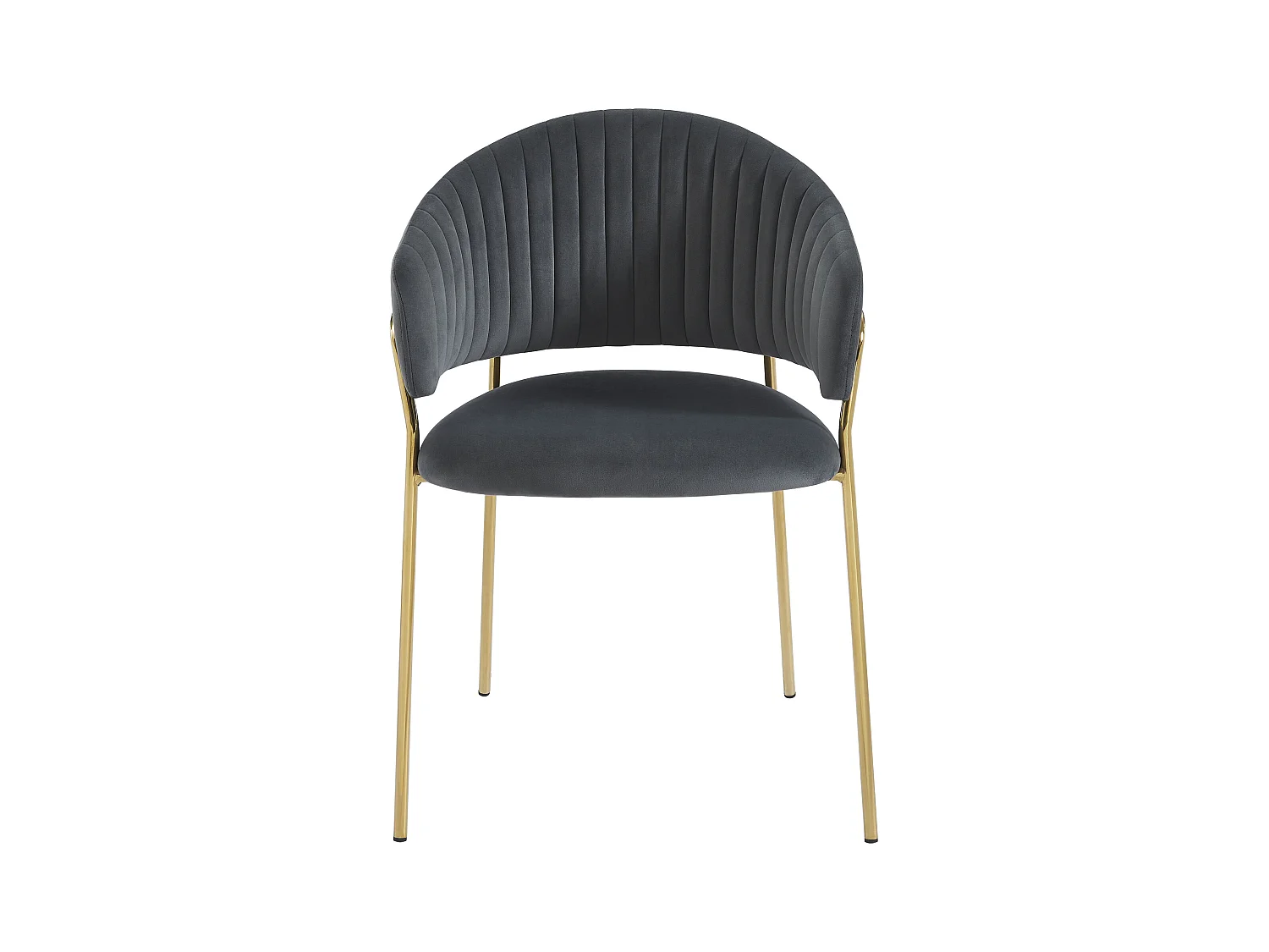 Stuhl 2er-Set - Samt & goldfarbenes Metall - Grau - MADOLIA von Pascal MORABITO