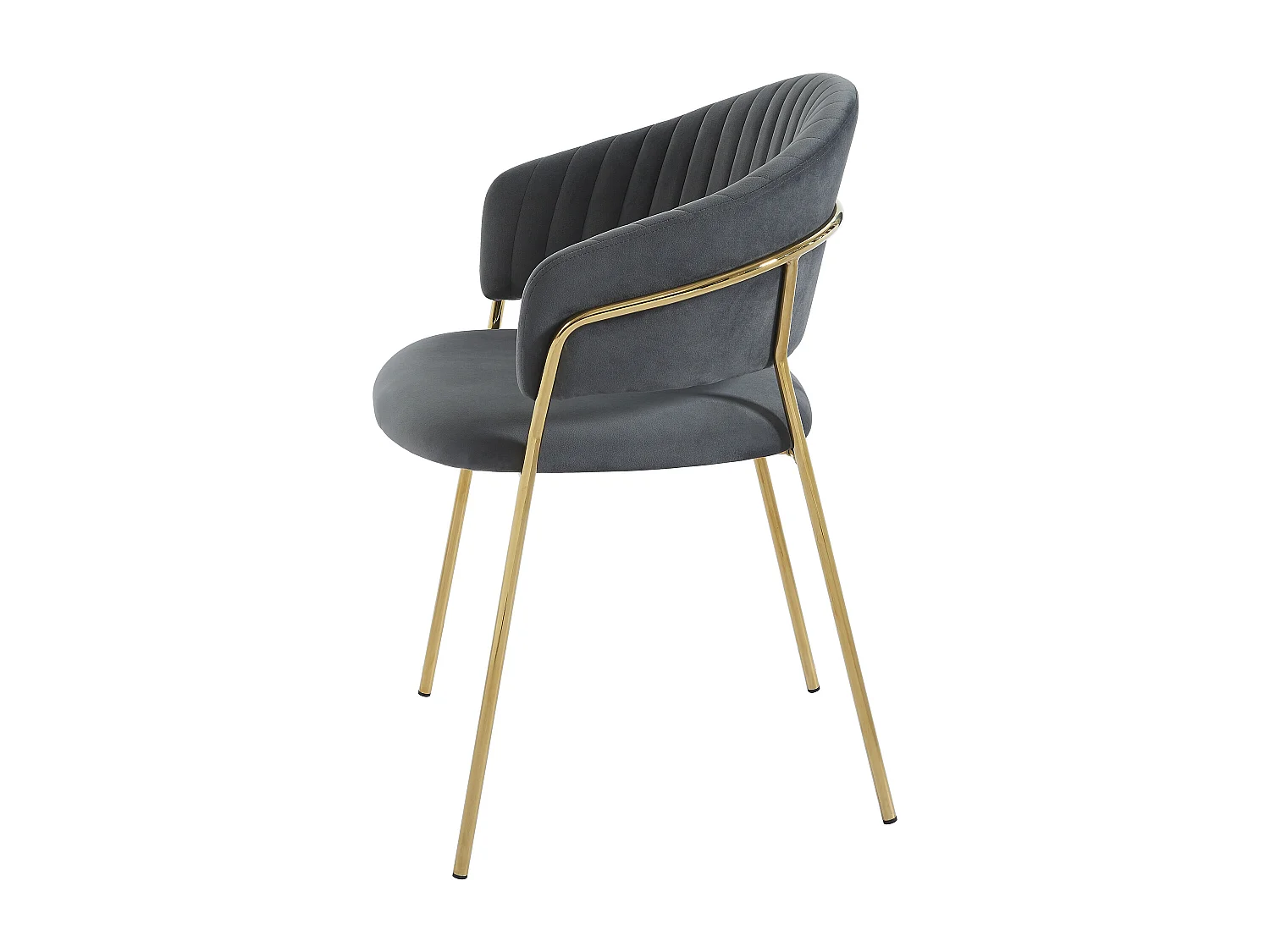 Stuhl 2er-Set - Samt & goldfarbenes Metall - Grau - MADOLIA von Pascal MORABITO