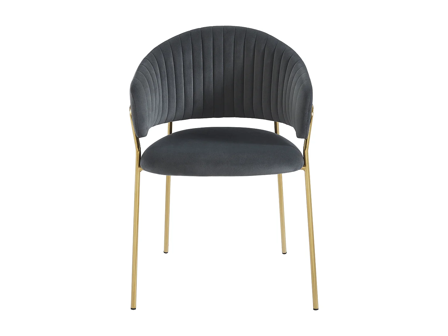 Stuhl 2er-Set - Samt & goldfarbenes Metall - Grau - MADOLIA von Pascal MORABITO