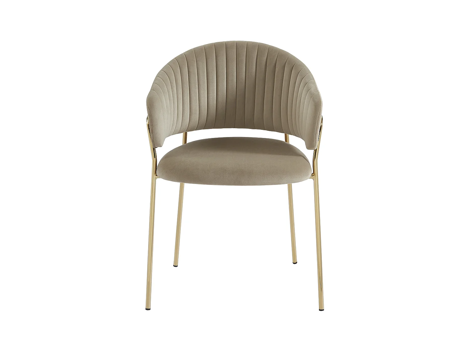 Zestaw 2 krzeseł z weluru i pozłacanego metalu - Beżowy - MADOLIA marki Pascal Morabito