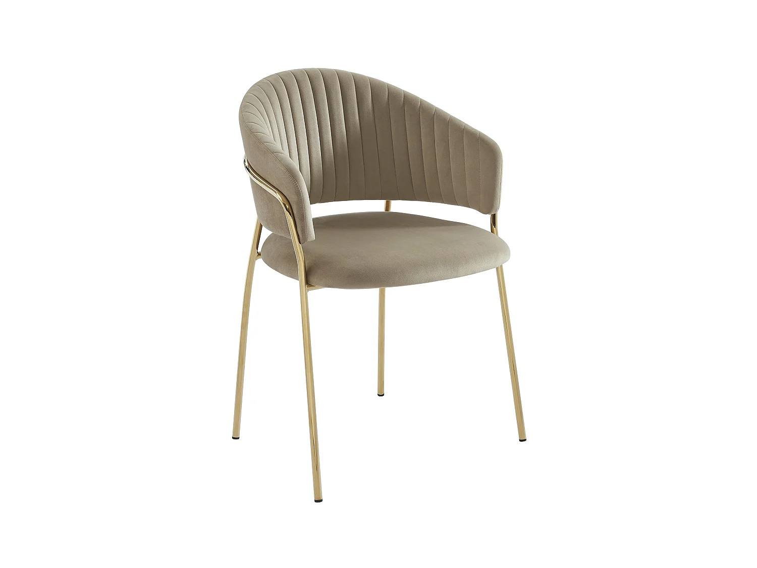 Lote de 2 sillas de terciopelo y metal dorado - Beige - MADOLIA de Pascal MORABITO