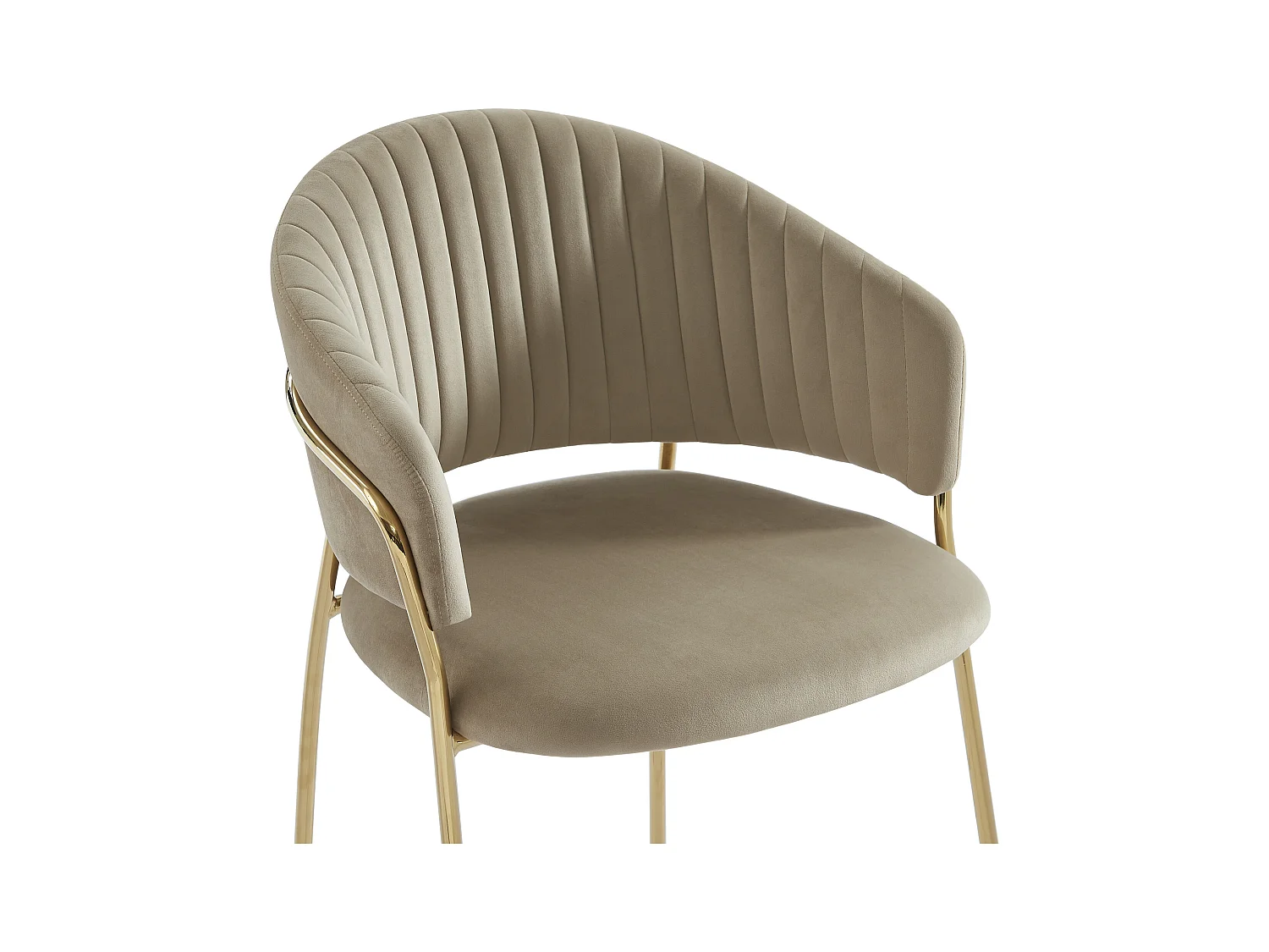 Lote de 2 sillas de terciopelo y metal dorado - Beige - MADOLIA de Pascal MORABITO