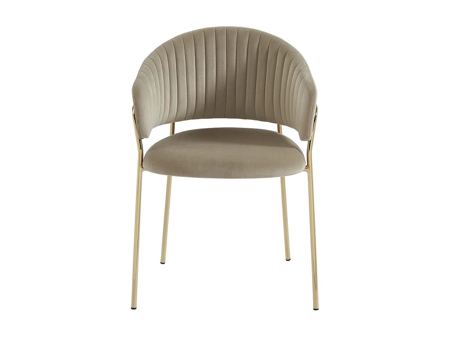 Lot de 2 chaises en velours et métal doré - Beige - MADOLIA de Pascal MORABITO