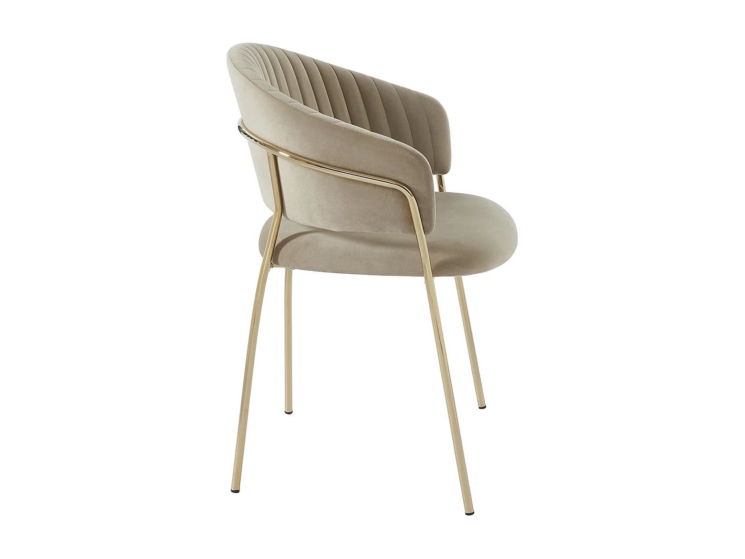 Lot de 2 chaises en velours et métal doré - Beige - MADOLIA de Pascal MORABITO