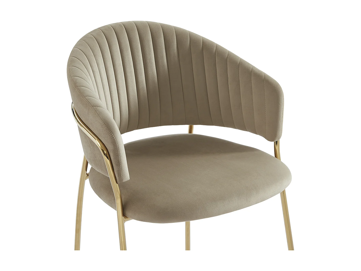 Lot de 2 chaises en velours et métal doré - Beige - MADOLIA de Pascal MORABITO