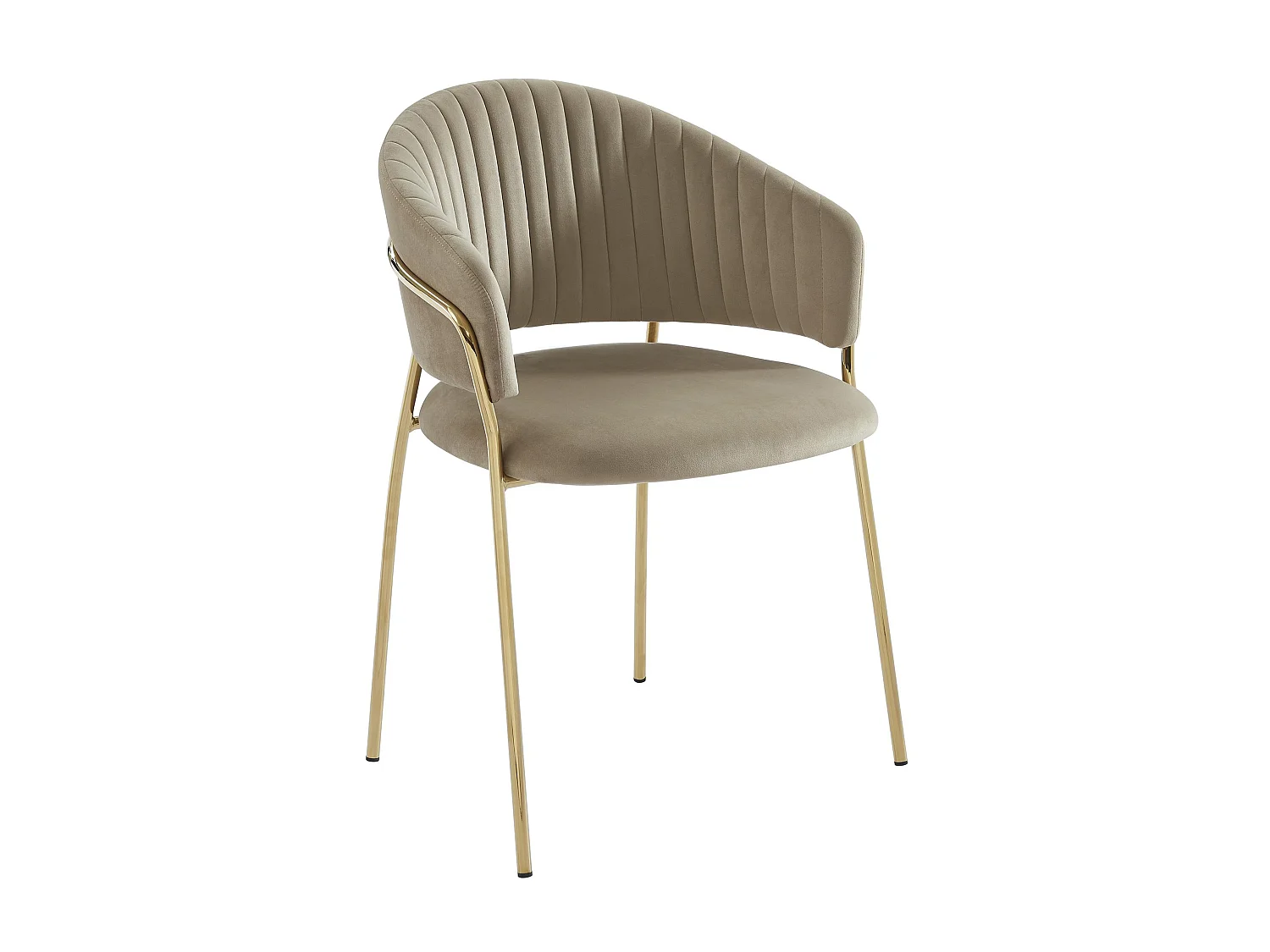 Lot de 2 chaises en velours et métal doré - Beige - MADOLIA de Pascal MORABITO
