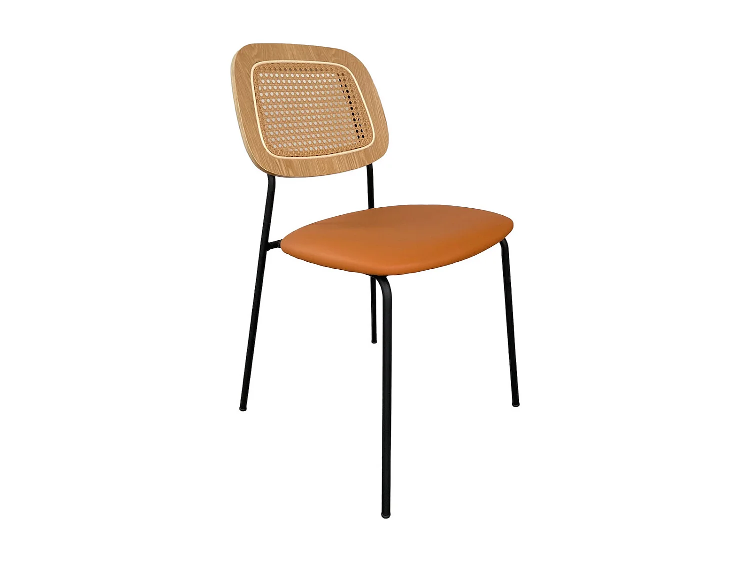 MEMPHIS - Lot de 2 Chaises en simili cuir orange design