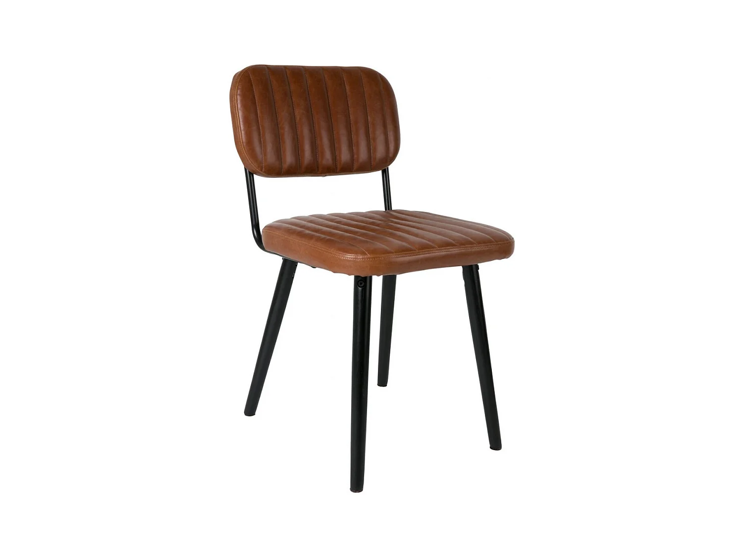 JEKA - Chaise de repas en simili cuir brun