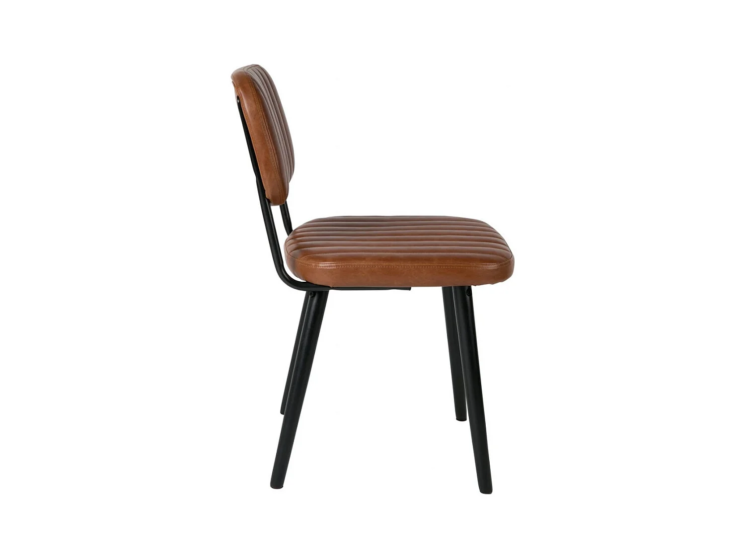 JEKA - Chaise de repas en simili cuir brun