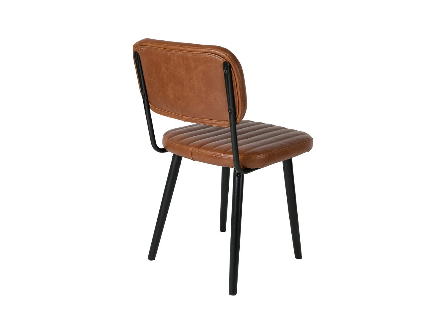 JEKA - Chaise de repas en simili cuir brun