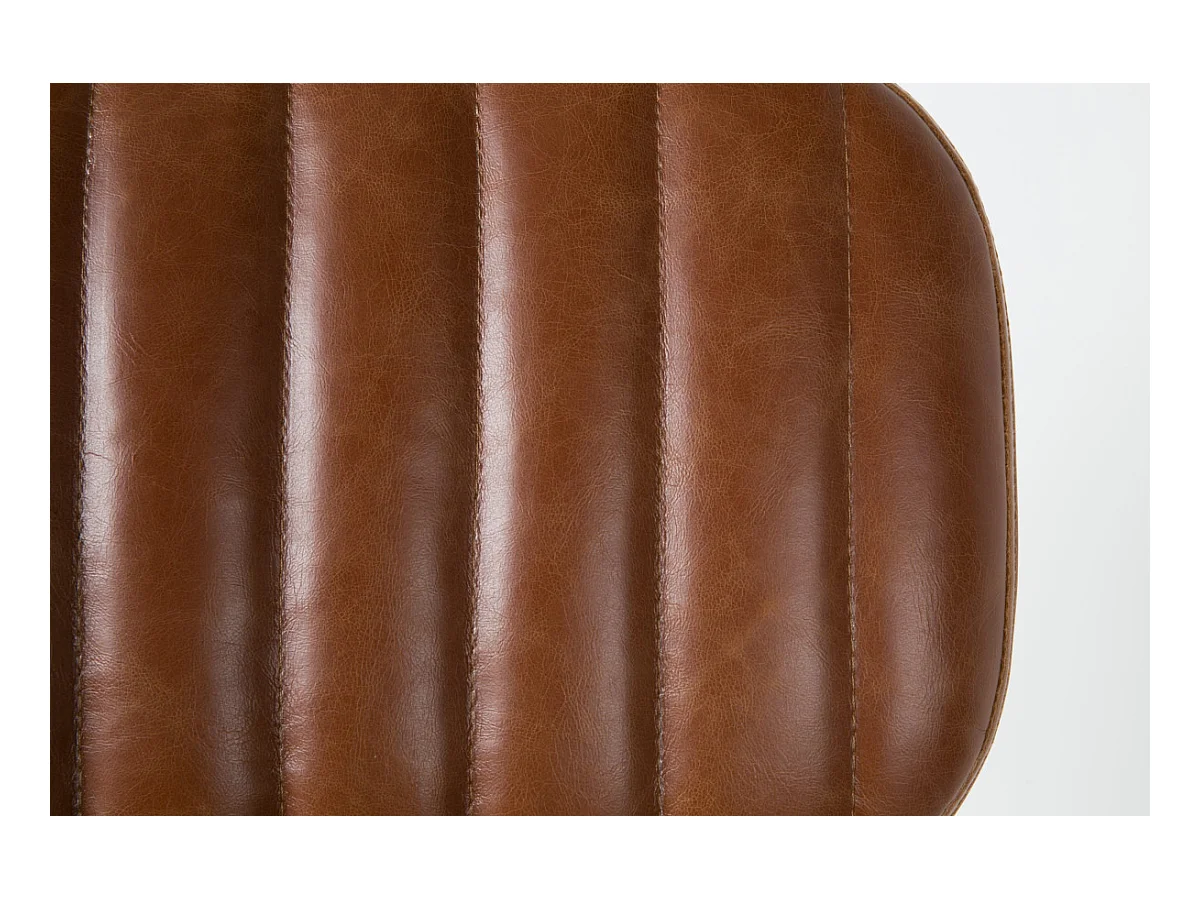 JEKA - Chaise de repas en simili cuir brun