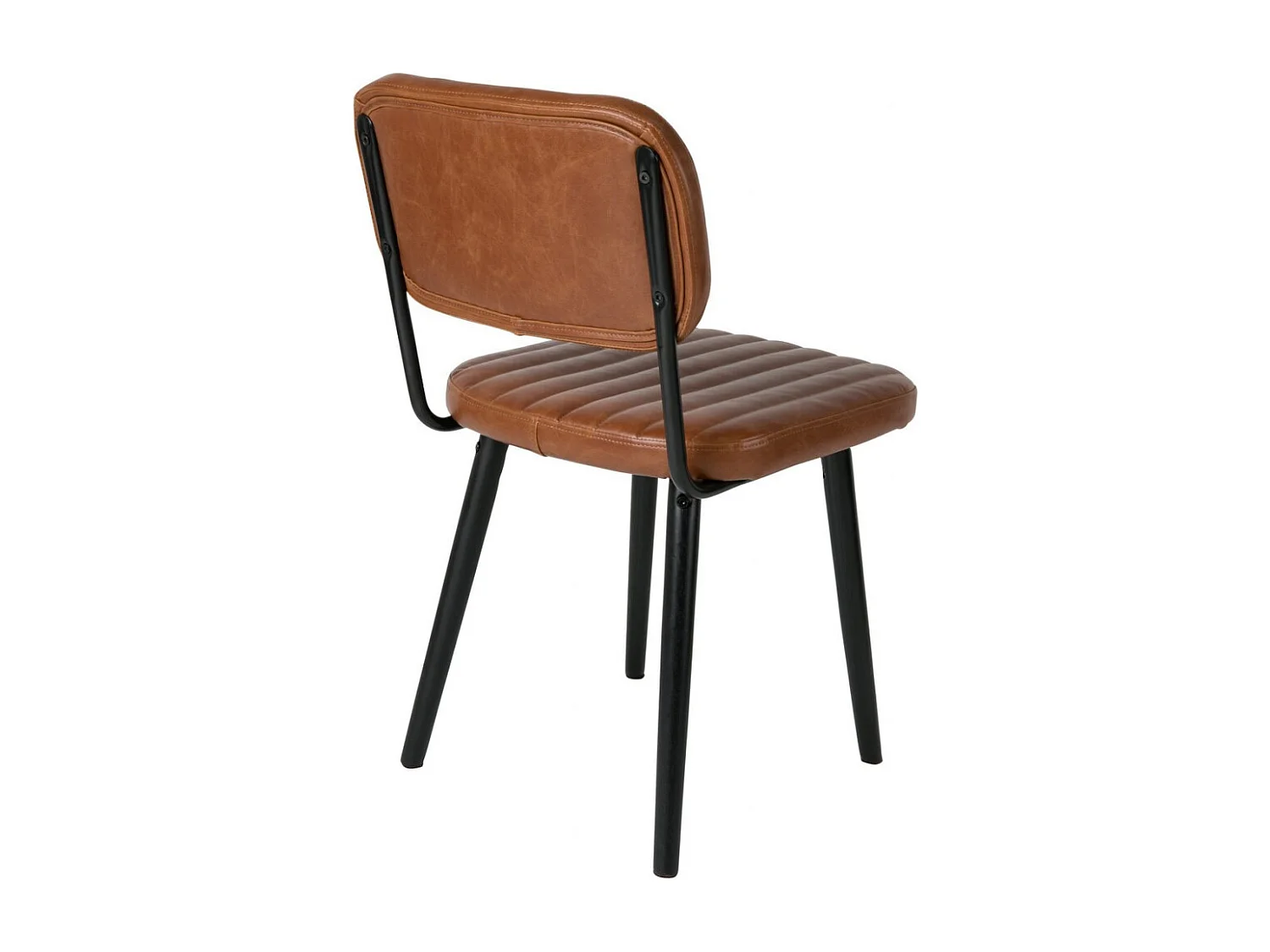 JEKA - Chaise de repas en simili cuir brun