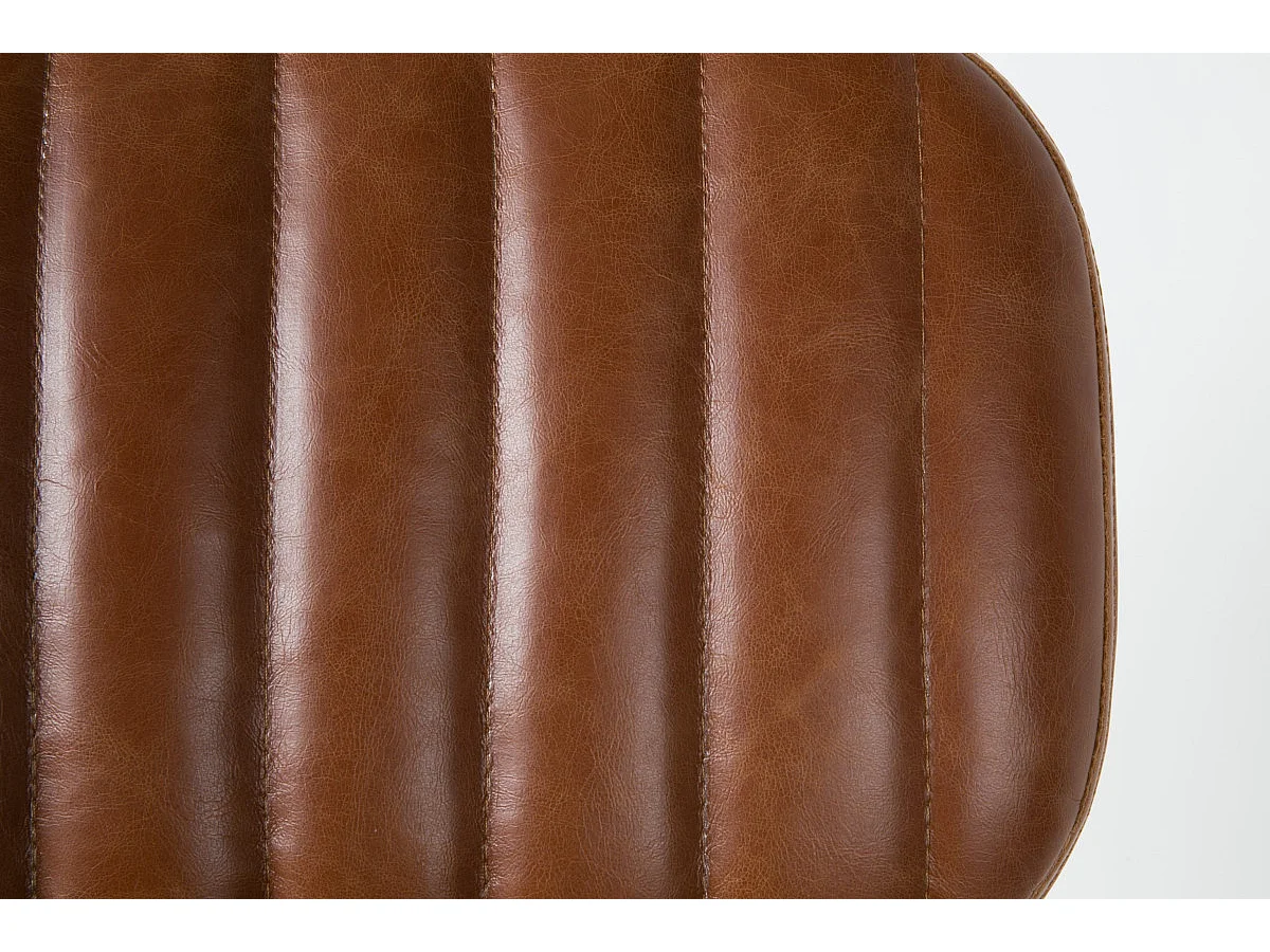 JEKA - Chaise de repas en simili cuir brun