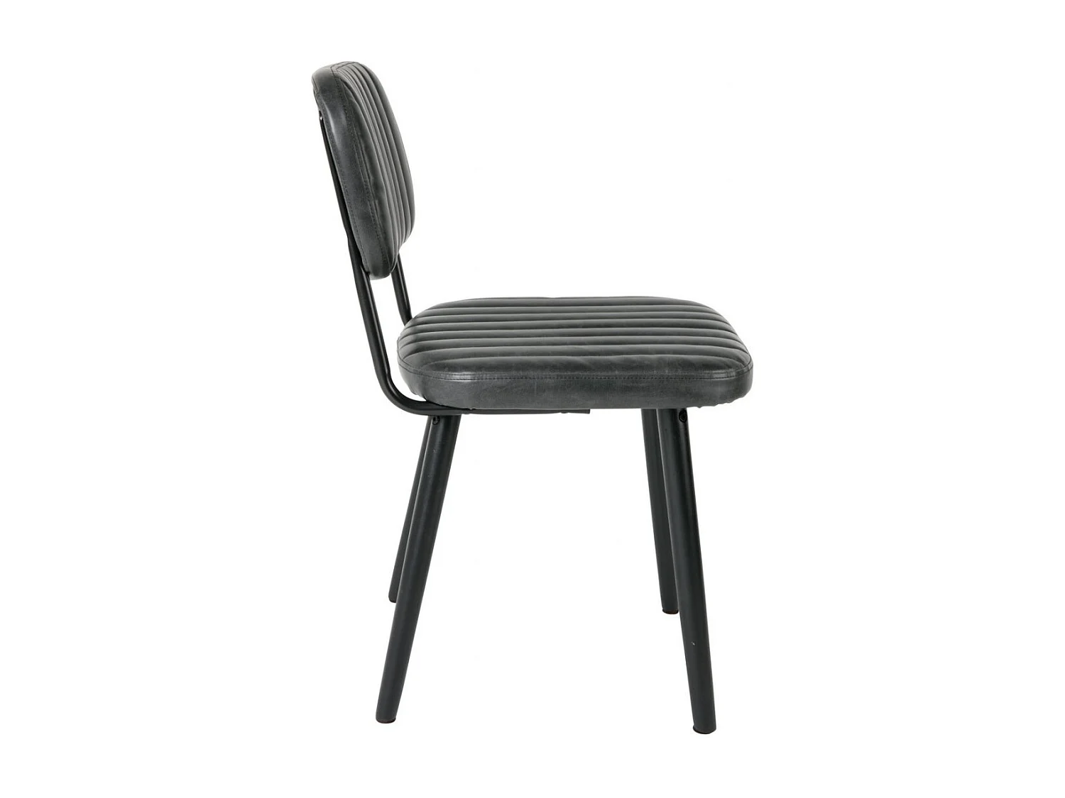 JEKA - Chaise de repas en simili cuir noir vintage