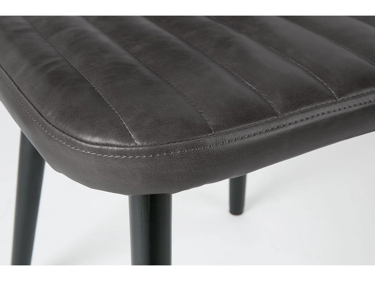 JEKA - Chaise de repas en simili cuir noir vintage