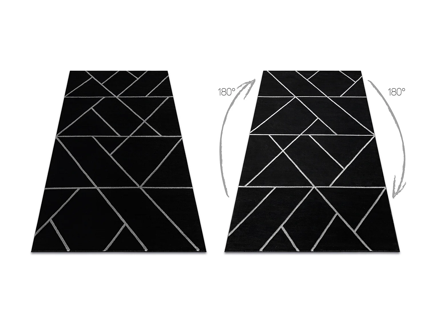 Tapis EMERALD exclusif 7543 glamour, élégant géométrique noir / ar 140x190 cm