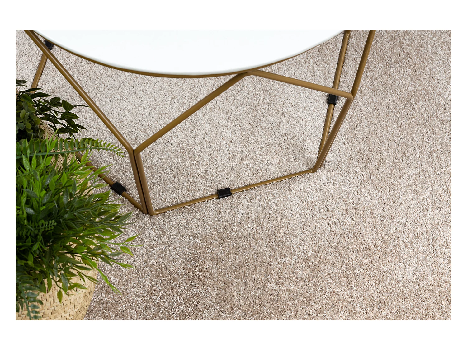 TAPIJT - Vloerbekleding INDUS beige 34, glad, melange 200x200 cm