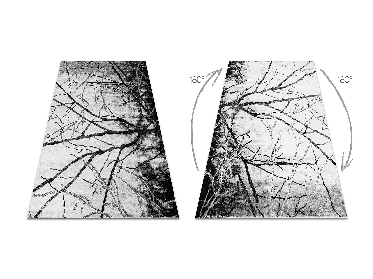 Tapijt EMERALD exclusief 3820 glamour, stijlvol boom zilver  120x170 cm