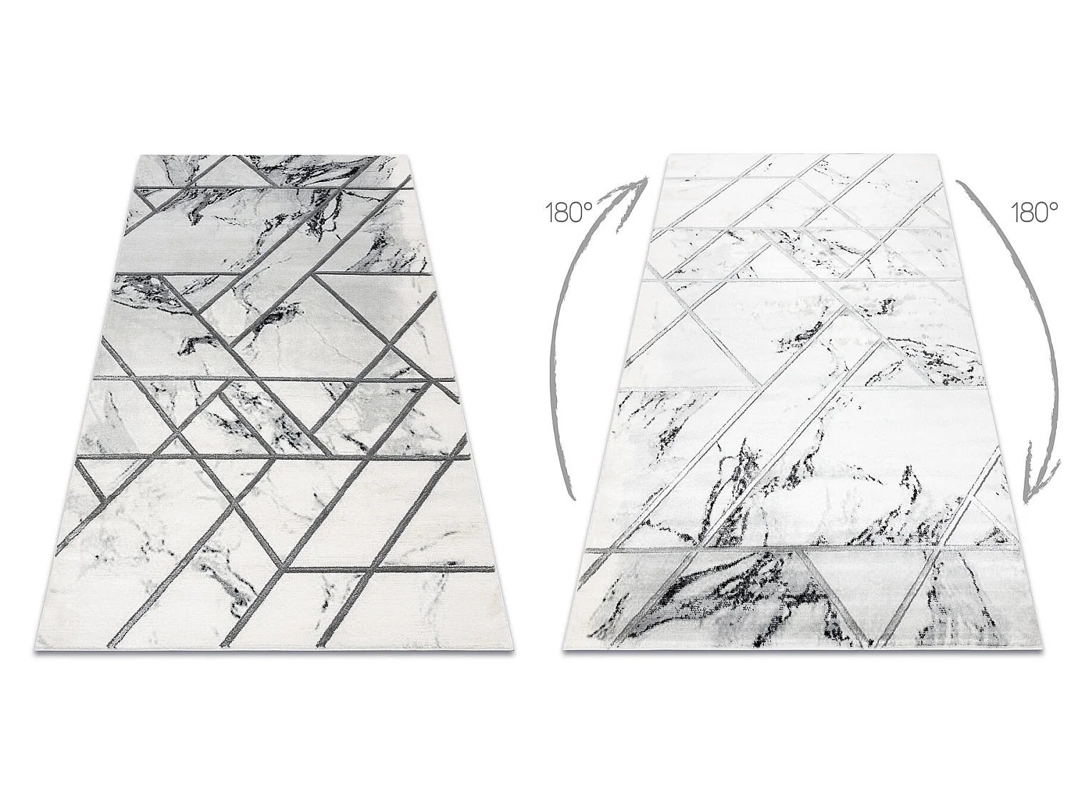 Tapis EMERALD exclusif 0085 glamour, élégant marbre, géométrique b 180x270 cm