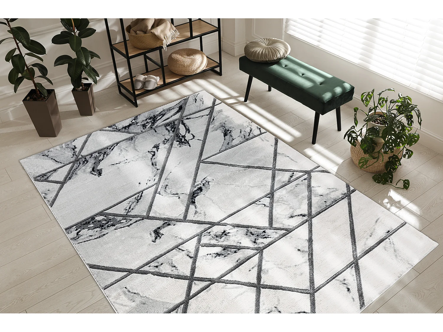 Tapis EMERALD exclusif 0085 glamour, élégant marbre, géométrique b 180x270 cm