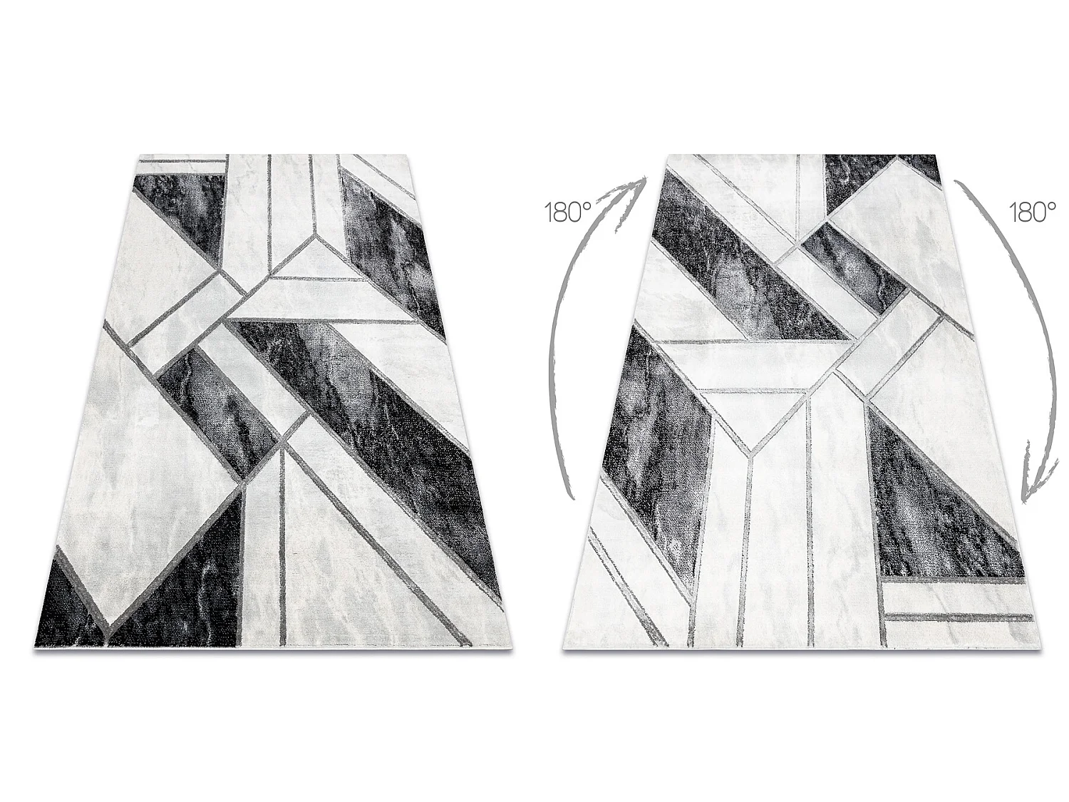 Tapis EMERALD exclusif 81953 glamour, élégant marbre, géométrique  200x290 cm