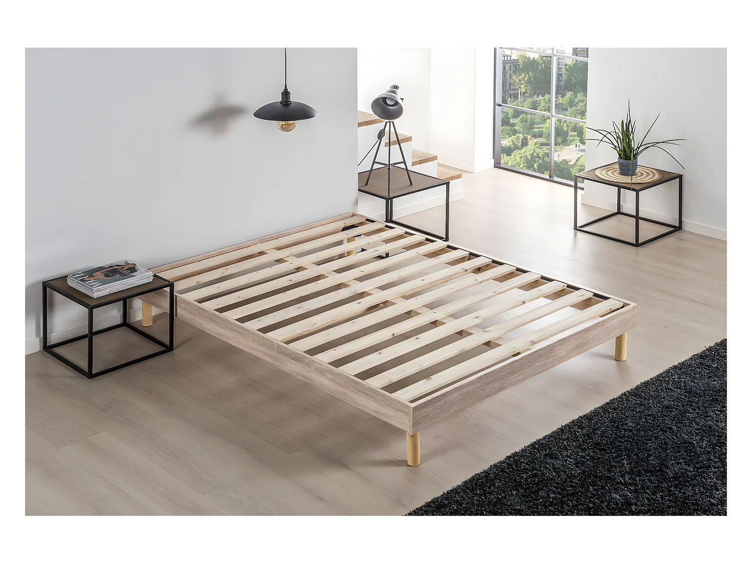 Sommier à lattes Easy Kit 140x190cm Chêne Clair